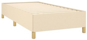 vidaXL Κρεβάτι Boxspring με Στρώμα Κρεμ 90x200 εκ.Υφασμάτινο
