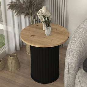 Τραπεζάκι βοηθητικό Bohema μαύρο-sepet oak Ø50x53εκ