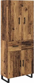 vidaXL Highboard 2 τμχ. Παλιό Ξύλο 69,5 x 34 x 180 εκ.