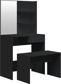 vidaXL Μπουντουάρ Σετ Μαύρο 74,5 x 40 x 141 εκ.