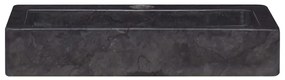 Νιπτήρας Επιτοίχιος Μαύρος 38 x 24 x 6,5 εκ. Μαρμάρινος - Μαύρο