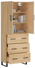 vidaXL Ντουλάπι Sonoma δρυς 69,5 x 34 x 180 εκ. από Επεξεργασμένο Ξύλο