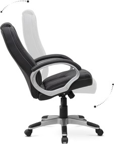 Καρέκλα γραφείου διευθυντική Robie Megapap από τεχνόδερμα χρώμα μαύρο 64x62x108/118εκ.