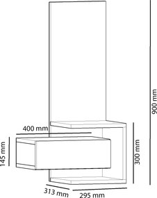 Έπιπλο Εισόδου Δρυς / Ανθρακί PRETAL 49.1x31.3x90