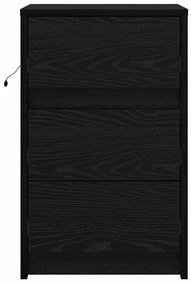 vidaXL Κομοδίνο with Μαύρη δρυς 38 x 34 x 61 εκ. Επεξεργασμένο ξύλο