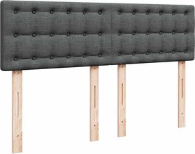 vidaXL Κρεβάτι Boxspring με Στρώμα Σκούρο Γκρι 140x190 εκ. Υφασμάτινο
