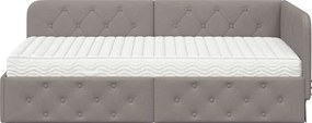 vidaXL Κρεβάτι Γωνίας Taupe 100 x 200 cm ύφασμα