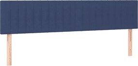 vidaXL Κρεβάτι Boxspring με Στρώμα Μπλε 160x200 εκ. Υφασμάτινο