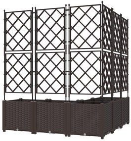 vidaXL Γλάστρα κήπου με πλέγμα 5 τεμ Καφέ 120x120x143 εκ