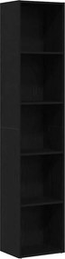 vidaXL Βιβλιοθήκη Μαύρη Δρυς 40x30x189 εκ. από Τεχνητό Ξύλο