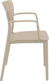 Πολυθρόνα Πολυπροπυλενίου Lisa Dove Grey 54X53X82εκ.