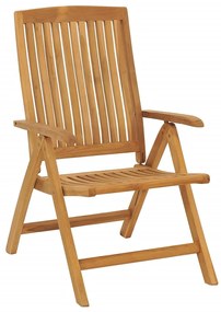 vidaXL Καρέκλες Κήπου Ανακλινόμενες 4 τεμ. Μασίφ Ξύλο Teak &amp; Μαξιλάρια