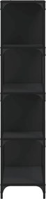 vidaXL Βιβλιοθήκη Σκάλα 4 Ράφια Μαύρη 139x33,5x149 εκ. Επεξεργ. Ξύλο