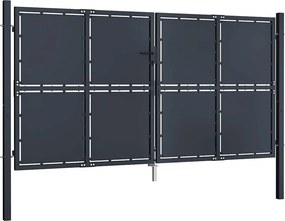 vidaXL Πόρτα Κήπου Ανθρακί 300x125 εκ. από Ατσάλι