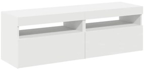 vidaXL Έπιπλα Τηλεόρασης με LED 2 τεμ. Λευκά 60 x 35 x 40 εκ.
