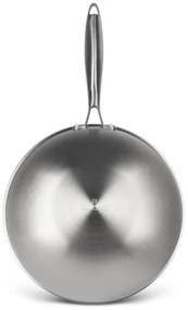 Τηγάνι wok Edenberg EB-7537, 24см, Aνοξείδωτο ατσάλι 18/10, Τριπλή αντικολλητική επίστρωση στο εσωτερικό  Eterna, Inox