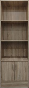 Βιβλιοθήκη Tekaro I pakoworld σε sonoma απόχρωση 57x33x180εκ