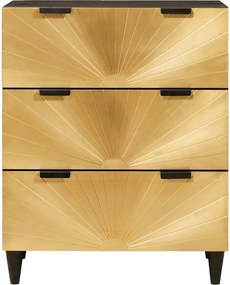 vidaXL Σετ Μπουφέδων 2 pcs Μαύρο και Ορείχαλκος 120 x 33 x 75 εκ