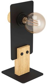 Φωτιστικό Επιτραπέζιο Bramerton 43754 12x14x31cm 1xΕ27 40W Black-Brown Eglo Steel,Wood