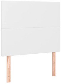 vidaXL Κρεβάτι Boxspring με Στρώμα Λευκό 100x200εκ.από Συνθετικό Δέρμα