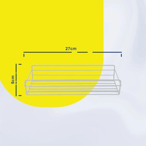 Μεταλλικό Κρεμαστό Ράφι 27x11x6cm Άσπρο ή Μαύρο - Άσπρο