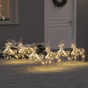 vidaXL LED Ελάφια με 180 LED 6 pcs Χρυσό PET