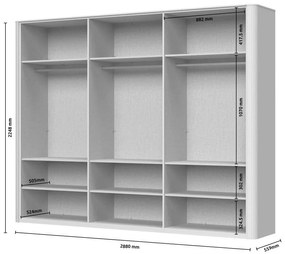 Ντουλάπα Dutchess εξάφυλλη 2 glass