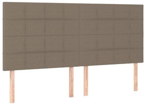 vidaXL Κρεβάτι Boxspring με Στρώμα &amp; LED Taupe 180x200 εκ. Υφασμάτινο