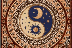Intra απο ξύλο plywood 3mm-4mm πάχος – Διακόσμηση τοίχου Yin Yang Mandala Δίασταση  40x30 cm INTRAFABR-104958912