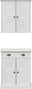 vidaXL Σετ Επίπλων Μπάνιου με ράφι VIGO 2 pcs Λευκό και Αντίκα Λευκό