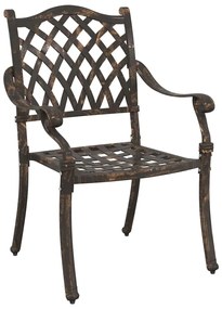 vidaXL Καρέκλα Κήπου 2 pcs Μπρονζέ 55 x 56.5 x 91εκ Αλουμίνιο
