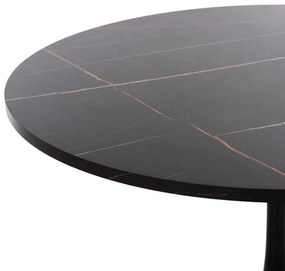 ΤΡΑΠΕΖΙ ΤΡΑΠΕΖΑΡΙΑΣ ΣΤΡΟΓΓΥΛΟ BLACK MARBLE HM9421.02 Φ90x74 εκ.