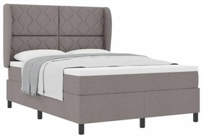 vidaXL Κρεβάτι με ελατήρια με στρώμα Taupe 140 x 200 cm ύφασμα