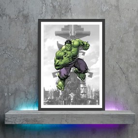 Πόστερ &amp;  Κάδρο Comic Hulk CM014 22x31cm Μαύρο Ξύλινο Κάδρο (με πόστερ)