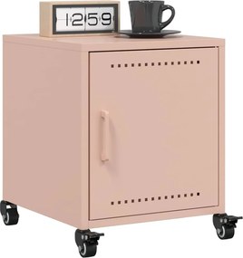 vidaXL Κομοδίνο Ροζ 36x38,5x43,5 εκ. από Χάλυβα