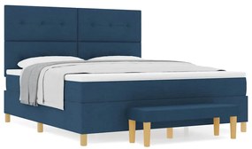 vidaXL Κρεβάτι με ελατήρια με στρώμα Μπλε 180 x 200 cm ύφασμα
