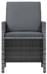 vidaXL Σετ Τραπεζαρίας Κήπου 21 τεμ. Γκρι Συνθ. Ρατάν με Μαξιλάρια