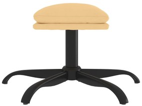 vidaXL Υποπόδιο Κρεμ 60x60x36 εκ. από Ύφασμα Μικροϊνών