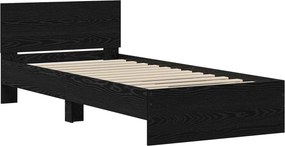 vidaXL Κρεβάτι με Κεφαλάρι Μαύρη Δρυς 80 x 200 cm Επεξεργασμένο ξύλο