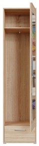Ντουλάπα Murrieta G100, Sonoma οξιά, 193x48x40cm, Πόρτες ντουλάπας: Με μεντεσέδες