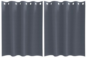 vidaXL Κουρτίνες με κουρτίνες 2 pcs Ανθρακί 140 x 140 cm Πολυεστέρας