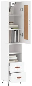 vidaXL Ντουλάπι Λευκό 34,5 x 34 x 180 εκ. από Επεξεργασμένο Ξύλο