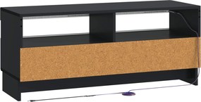vidaXL Ντουλάπα LED Τηλεόρασης Μαύρο Επεξεργασμένο Ξύλο