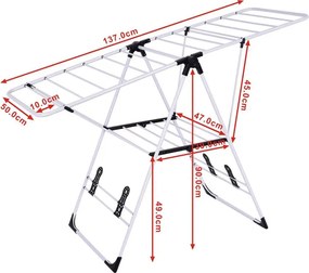 Πτυσσόμενη Απλώστρα 137 x 56 x 124 cm Costway HW53986