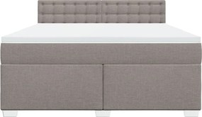 vidaXL Κρεβάτι Boxspring με Στρώμα Taupe 180x200 εκ. Υφασμάτινο