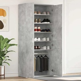 vidaXL Ντουλάπι Παπουτσιών Γκρι 80x39x180 εκ. Οικονομικό ξύλο