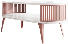 Τραπεζάκι σαλονιού Roenni Ember ΙΙ-Leuko Marmaro