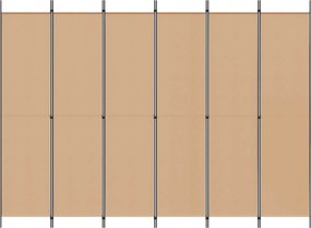 vidaXL Διαχωριστικό Δωματίου 6-Πάνελ Μπεζ 300 x 220 cm Ύφασμα