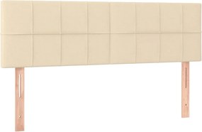 vidaXL Κρεβάτι Boxspring με Στρώμα Κρεμ 140x190 εκ. Υφασμάτινο