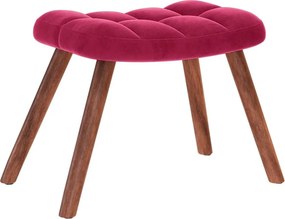 vidaXL Κουνιστή πολυθρόνα με σκαμνί Wine Red Velvet